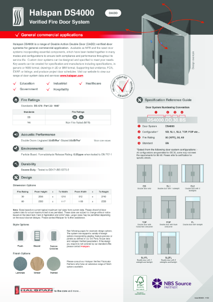 Halspan DS4000 - Verified Fire Door System