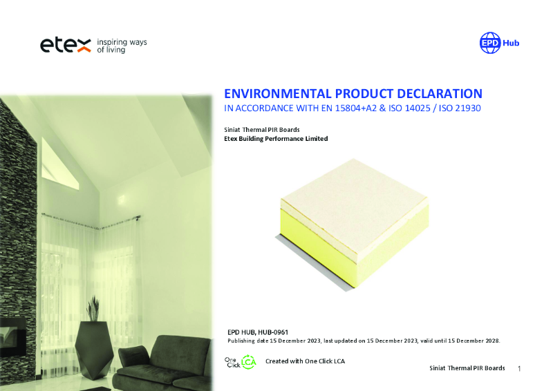 EPD - Siniat Thermal PIR Board