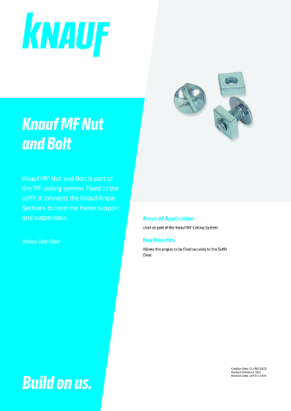 Knauf MF Nut and Bolt Data Sheet