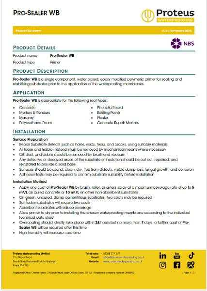 Product Data Sheet - Pro-Sealer WB