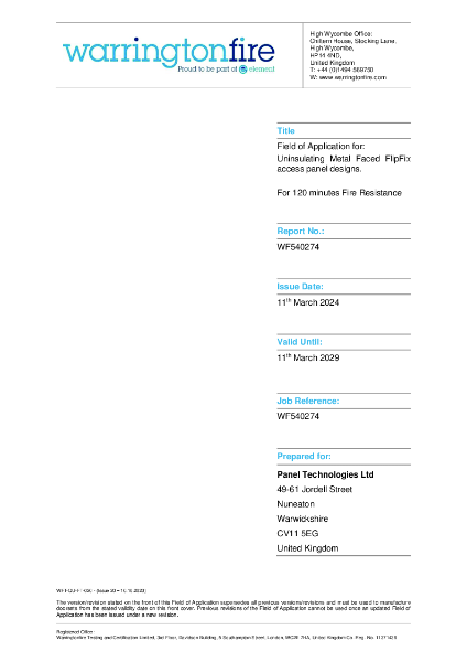 FF/060/MD - 1 Hour Wall -  WF540274