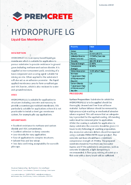 Hydroprufe LG Technical Data Sheet 2025