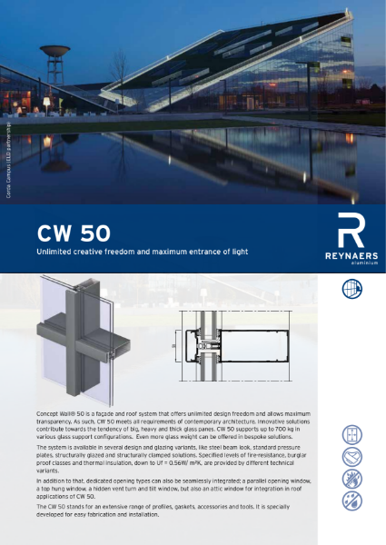 Aluminium Curtain Walling System - CW 50