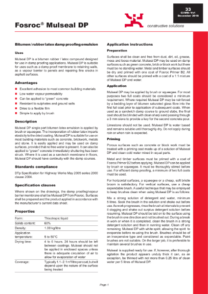 Mulseal Dp Technical Datasheet