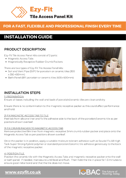 IOBAC Ezy-Fit Tile Access Panel Kit - Installation Guide