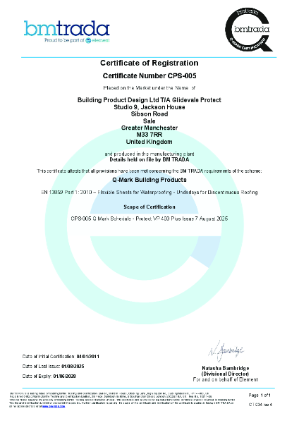 Protect VP400 Plus LR BM TRADA Certificate