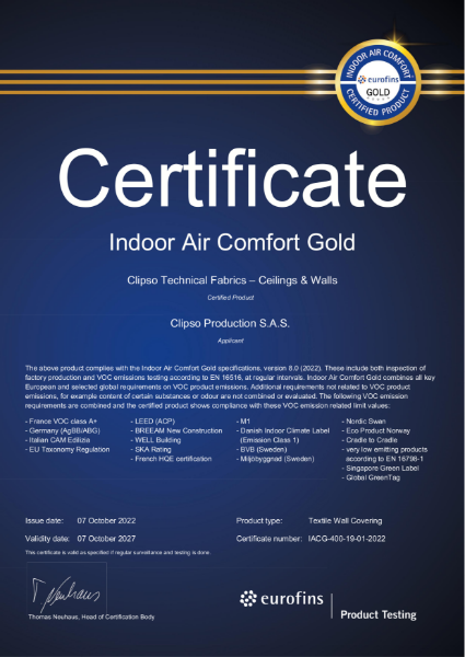 Indoor Air Comfort – Eurofins