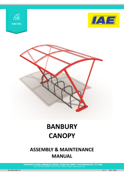 IAE Banbury Canopy - Assembly and Maintenance Manual