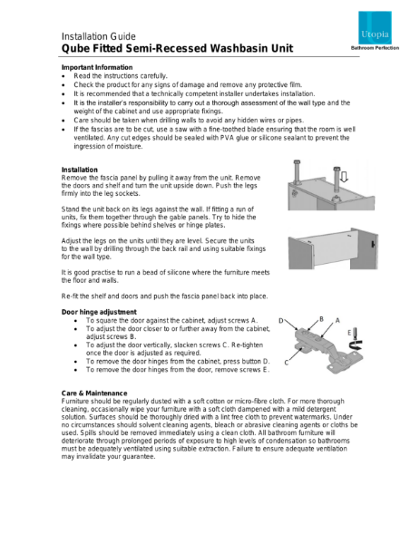 Qube Fitted washbasin unit