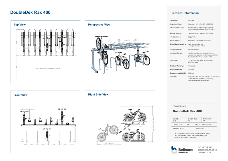 DoubleDek Rax 400 Technical Sheet