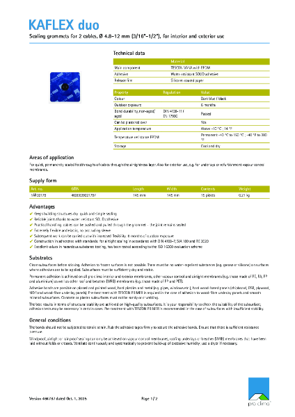 Kaflex Duo Technical Datasheet