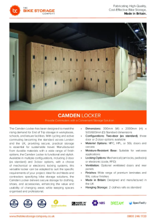 Camden Locker V2 - Data Sheet
