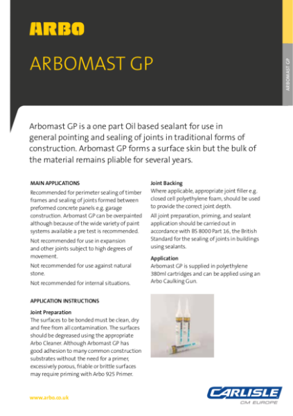 ARBOMAST GP Data Sheet
