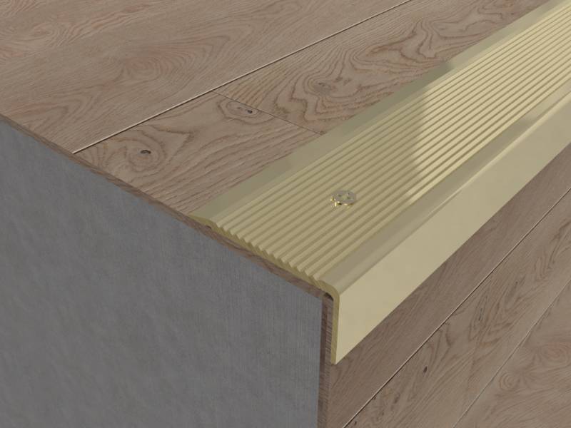 Solid brass stair nosings with ribbed tread & ramped back - Installation Guide