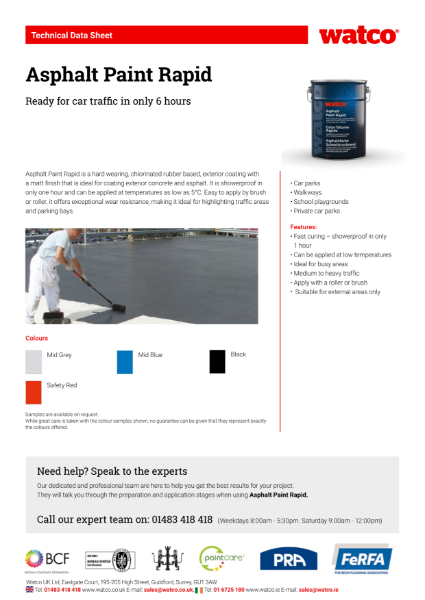 Technical Data Sheet: Asphalt Paint Rapid