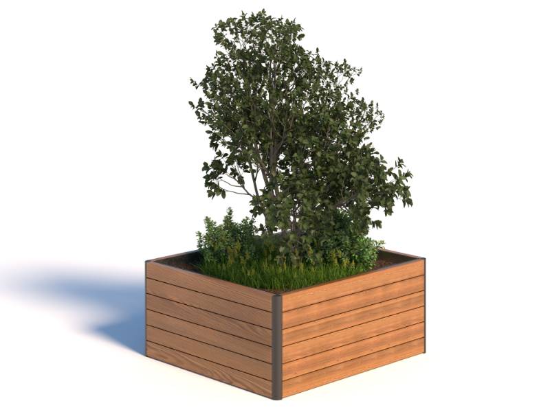 Toledo Hardwood Timber Planter - Planter