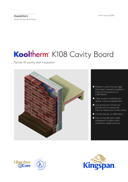 Kingspan Kooltherm K108 Cavity Board brochure