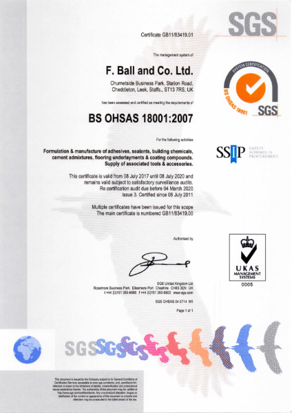 BS OHSAS 18001:2007 Certificate