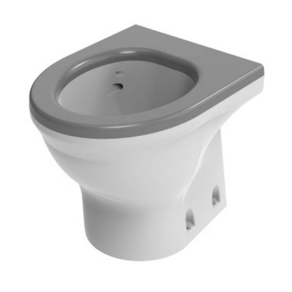 Dudley Resan Standard Height WC Pan - Floor Fixed - Grey Seat [V2] 