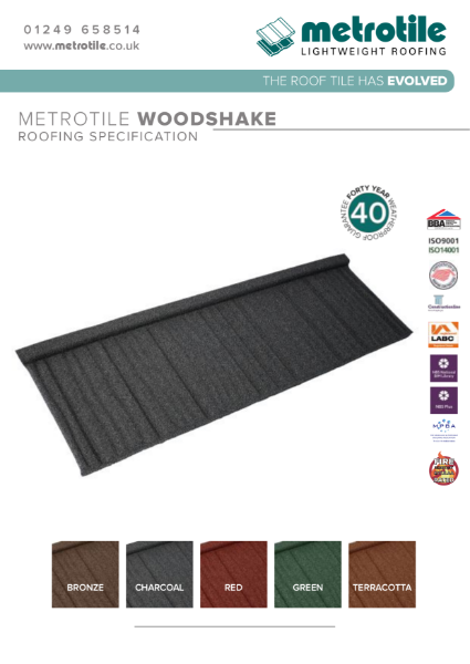 Metrotile Woodshake Lighweight Roofing Example Specification