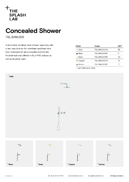 Concealed Shower Datasheet