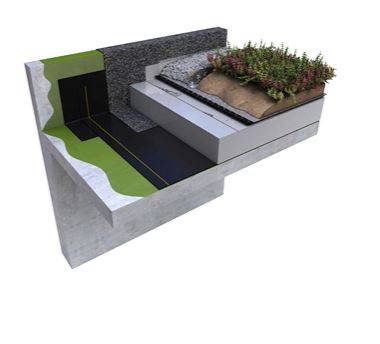 Force Dalle Inverted Roof Single Layer Living Roof System - Concrete Slab (In-situ/Precast) / Timber Roof Deck