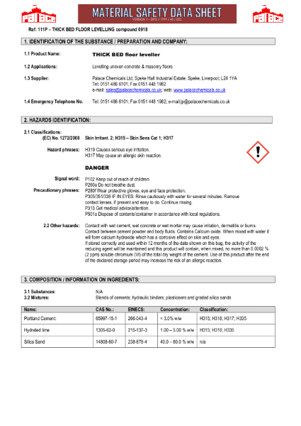 coshh-msds-CLP-GHS-THICK-BED-80mm-FLOOR-LEVELLER-POWDER-CLP-0918