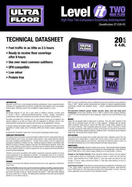 Level IT Two Technical Datasheet