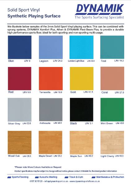 DYNAMIK - Vinyl Sports Flooring Colours