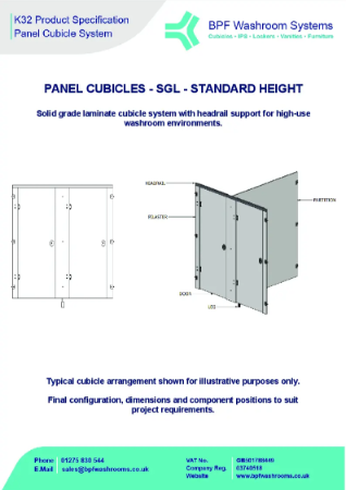 Standard Height SGL Cubicles | Toilet & Shower | Anthracite Range ...