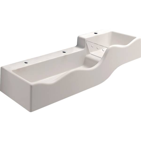 Bambini play and washspace, for three washbasin taps, lower basin on the left
