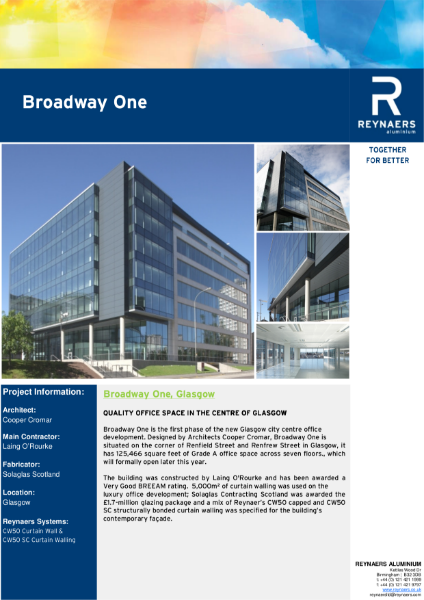 Case Study: Broadway One, featuring CW 50 curtain wall