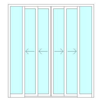 Double sliding telescopic door