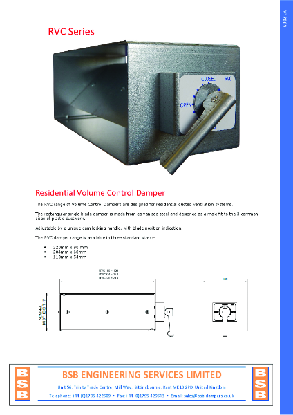 RVC Series Volume Control Damper Brochure