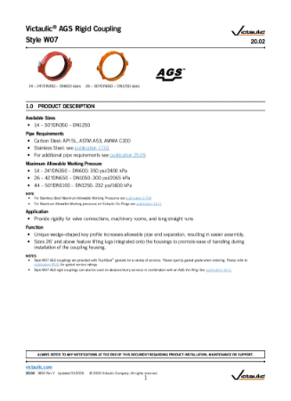 Victaulic® AGS Rigid Coupling Style W07