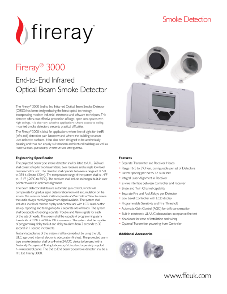 16.015.030 Fireray 3000 Optical Beam Detector