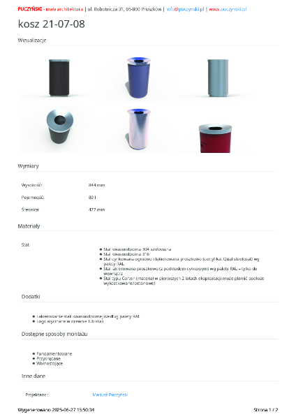 All Urban - Litter Bins - 21-07-08 - Data Sheet