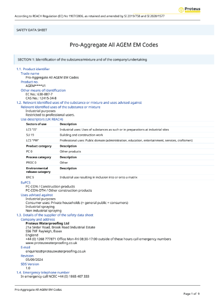 Safety Data Sheet - Pro-Aggregate EM