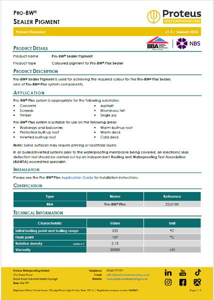Product Data Sheet - Pro-BW® Sealer Pigment