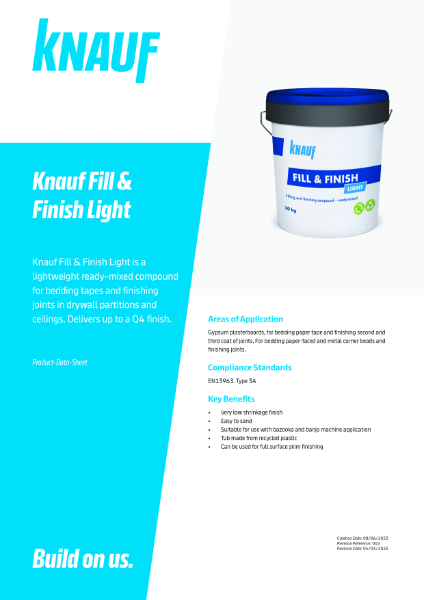 Knauf Fill and Finish Light Data Sheet