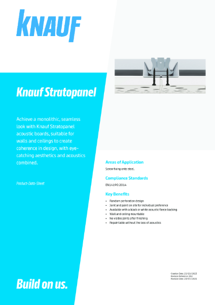 Knauf Stratopanel Data Sheet
