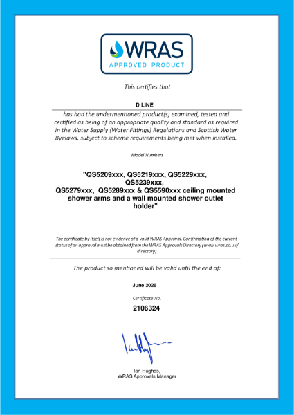 Arms and outlet (QA Certificate)