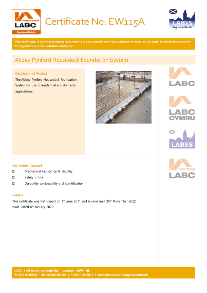 LABC Housedeck Foundation System