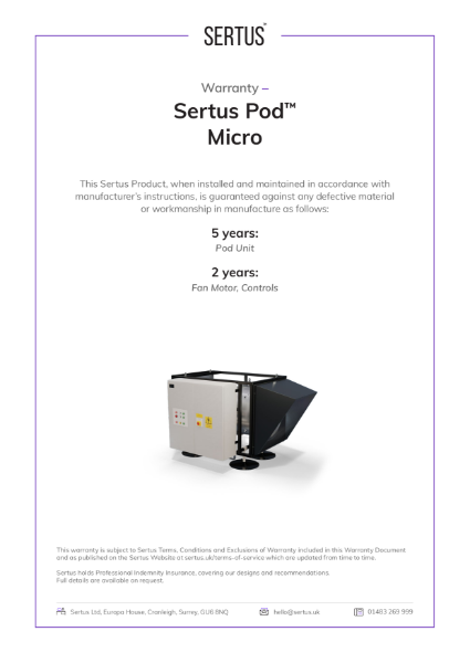 Sertus Pod Micro Warranty