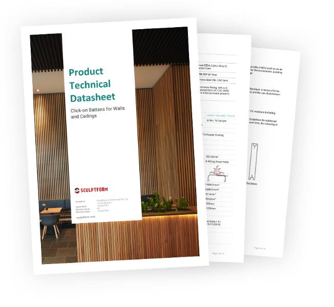 Sculptform Product Technical Datasheet - Click-on Battens for Walls and Ceilings