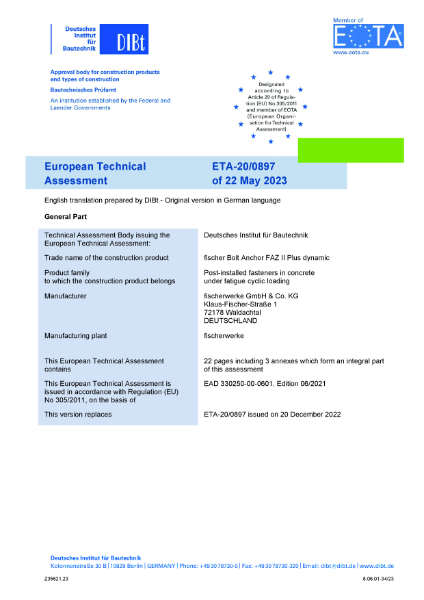 European Technical Assessment ETA-20/0897