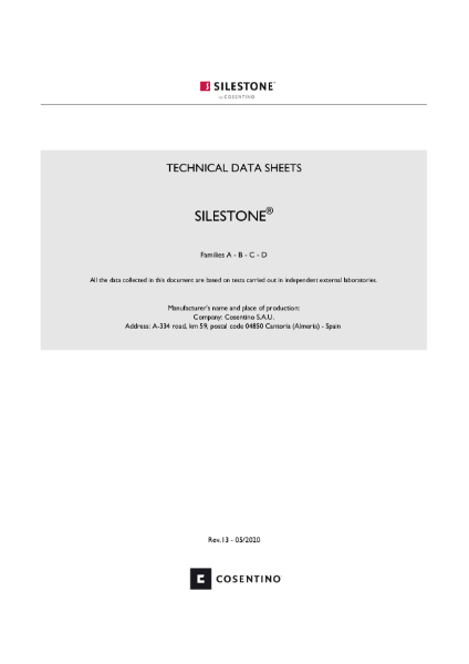 SILESTONE TECHNICAL DATA SHEET