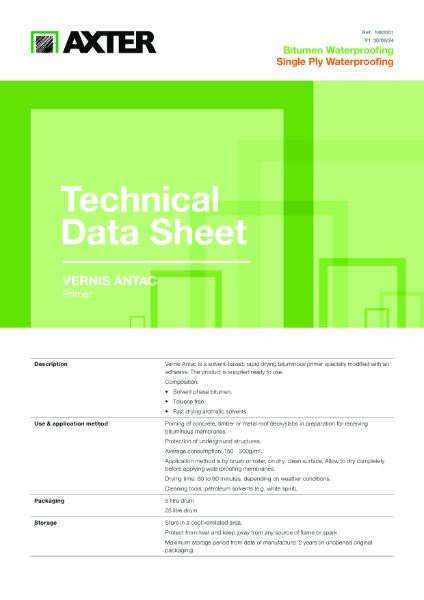 Vernis Antac Primer Technical Data Sheet
