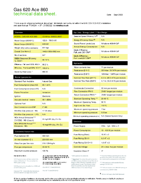 Gas 620 Ace 860 - Technical Sheet