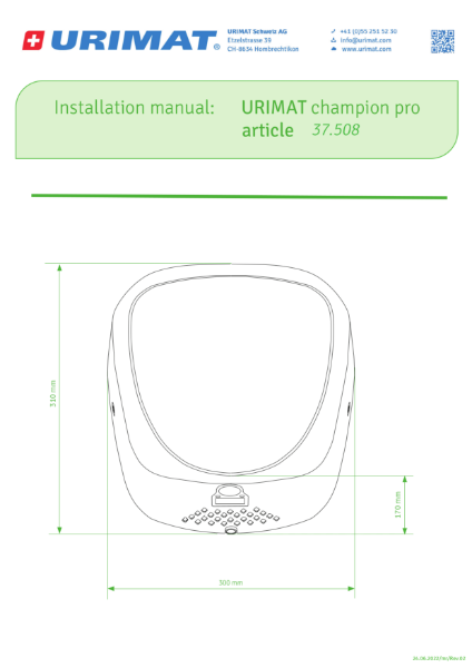 Installation Manual Hand Dryer Champion Pro